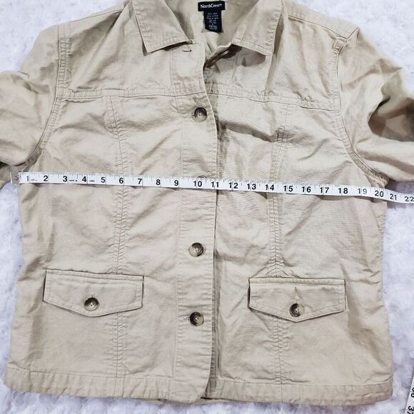 North Crest womens size large khaki linen and cotton layering jacket blazer - Picture 2 of 5